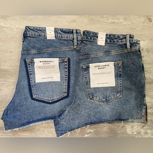 Two Pairs of Good American Denim Shorts NWT